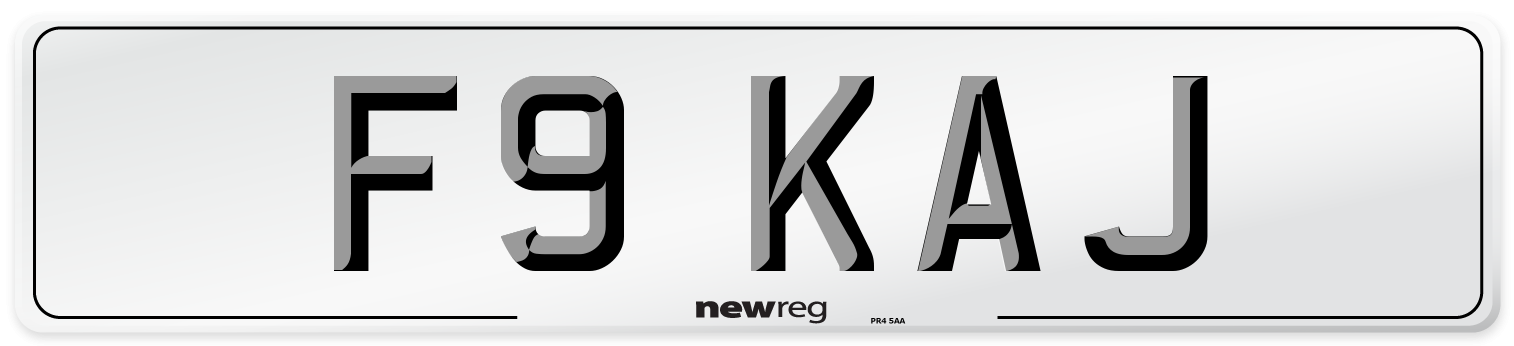 F9 KAJ Number Plate from New Reg